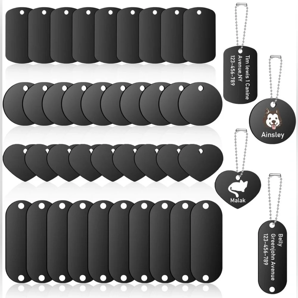 1 Black Stainless Steel Photo Pet Tag